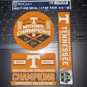 Tennessee Volunteers 2024 Baseball National Championship Multi Use Decal Pack